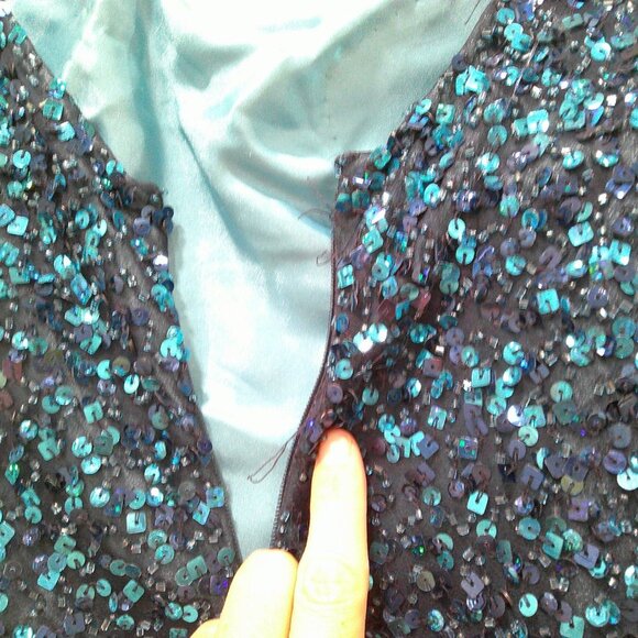 Scala Blue Sequin Mini Dress - Picture 9 of 10